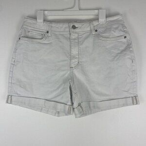 Sonoma Women's Denim Cuffed Shorts Size 16 White Jean Summer Basic